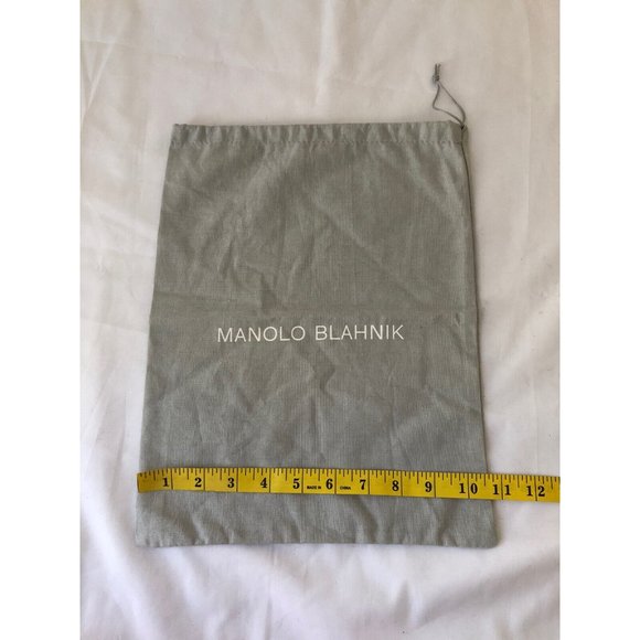 Manolo Blahnik Dust Bag Storage Cover Drawstring Gray 13.5" x 10.5" - Picture 3 of 5